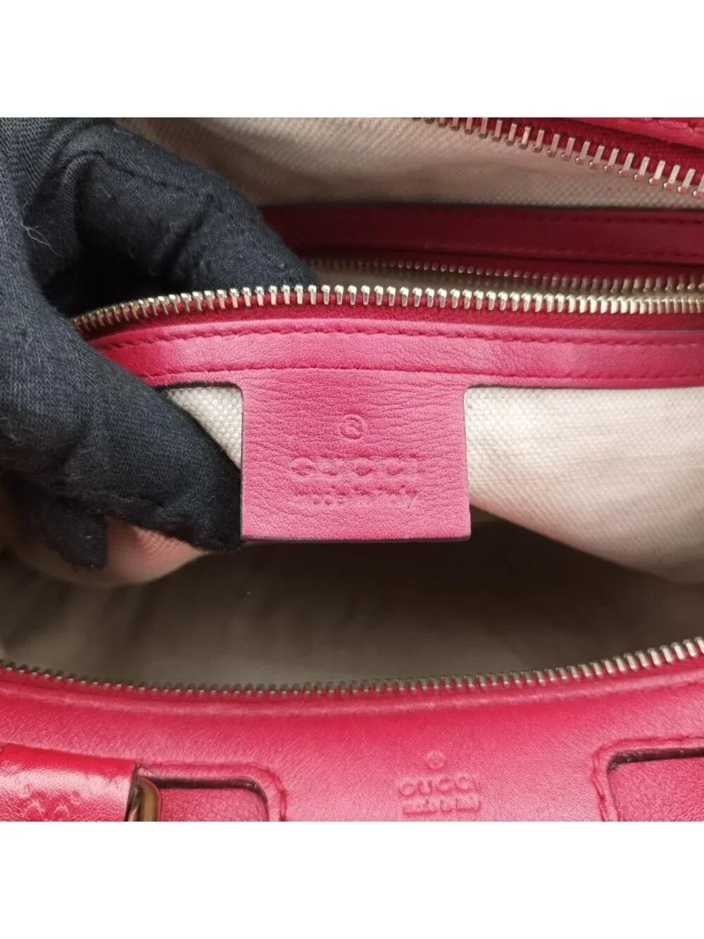 Gucci Guccissima Trim Web Joy Red Leather Shoulder